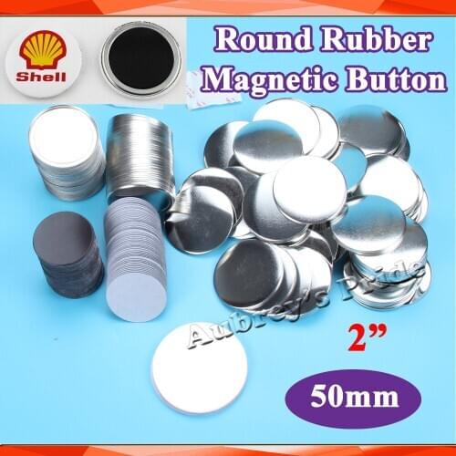 2" 50mm 100 Sets Soft Rubber Magnetic Button Supply Materials for NEW Professional Badge Button Maker