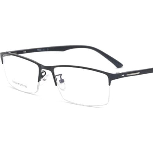 OEYEYEO New Mens Business Leisure Metal Half Frame Spectacle Frame TR90 Leg Can Be Equipped With Prescription Lenses