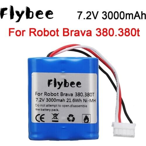 Original iRobot Roomba Brava 380 380T Mint 5200c 7.2V 3000mAh Battery Ni-MH upgrade 2500mAh for Brava 380T Rechargeable battery