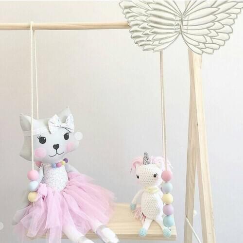 Christmas Rainbow Rack Board Nordic wood Wall Hanging hanger beads Child room Home decoration clothing Hat Home craft DIY INS