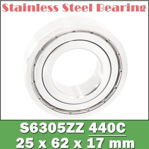 S6305ZZ Bearing 25*62*17 mm ( 10PCS ) ABEC-1 S6305 Z ZZ S 6305 440C Stainless Steel S6305Z Ball Bearings
