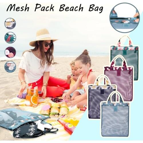 Mesh Beach Bag Multifunction Portable Outdoor Home Outdoor Mesh Beach Bag Outdoor Travel Bag One Shoulder Organizer Travel Bag