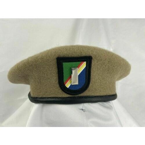 Us Army Ranger Regiment Wool Beret Khaki Army First Lieutenant Officer Rank Hat armyshop2008