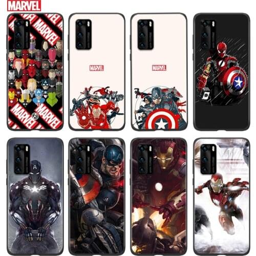Silicone Cover Marvel Avengers superheroes For Huawei P 50 P40 P30 P20 P10 P9 P8 Pro Plus Lite E mini 2017 2019 Phone Case