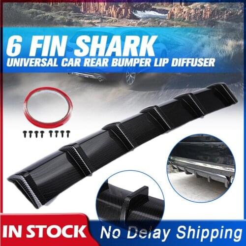 Car Rear Bumper Spoiler Universal Car Exterior Parts Kit 6 Fin Shark Fin Style Universal 90CM Car Rear Bumper Lip Diffuser
