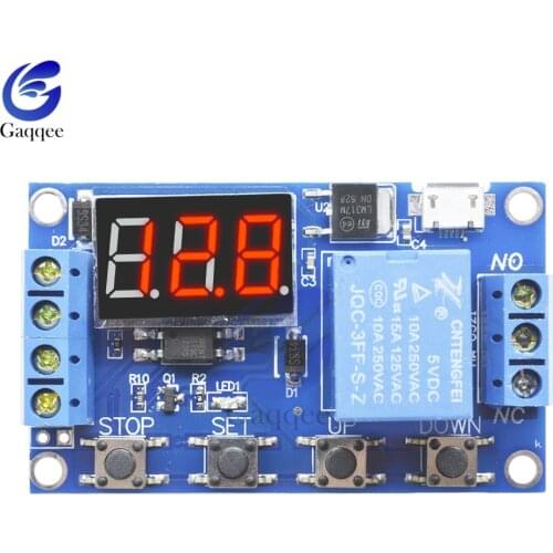 DC 5V 12V 24V LED Digital Time Delay Relay Micro USB Automation Cycle Delay Timer Relay Control Off Switch Timing Delay WS16