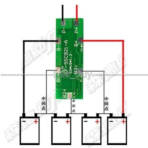 4S 8A 18650 Li-ion Lithium Battery Protection Board 14.4V 14.8V 16.8V 3.7V
