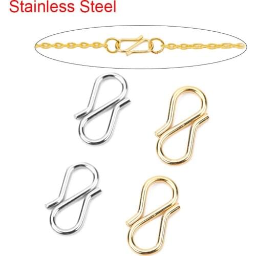20pcs 13x7mm Strong Stainless Steel S Shape Clasps Hooks Diy Necklace Accessories High Quality Connectors For Jewelry Supplies
