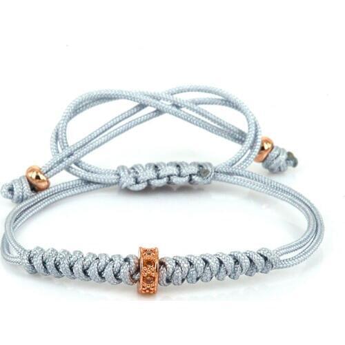 Anil Arjandas Bracelets Women Rose Gold 2018 Fashion Jewelry Micro Pave Champagne CZ Beads Charm Adjustable Macrame Bracelet