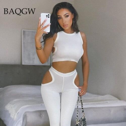 Woman Sexy Cut Out Irregular Crop Top Tight Trousers Two Piece Set Leggings Sport Women Fitness Sport Suit Gym Workout Clothes