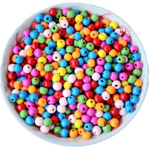 13-300pcs Colorful Wooden Spacer Beads Round Eco-Friendly Loose Wood Bead DIY supplies Bracelets Jewelry Making Accessories