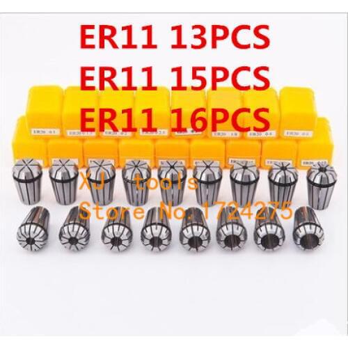 13Pcs/lot ER11 Collet chuck cnc Spindle ER11 Collet lathe tool holder ER11 Collet set from 1-7MM for CNC milling lather tool