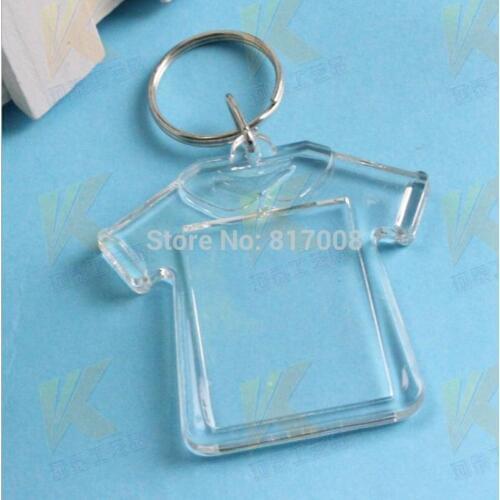 3pcs Photo Studio Gift Acrylic Clothes Shape Blank Key Ring Insert 2.8*3.7cm Photo Keychain