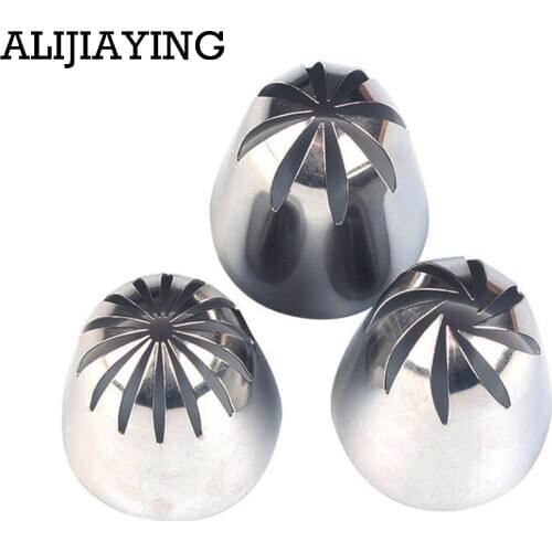 BH005 3pcs/set Stainless Steel Russian Cream Cake Icing Piping Russian Nozzles Pastry Tips Pastry Cupcake Cake Decorating Tools
