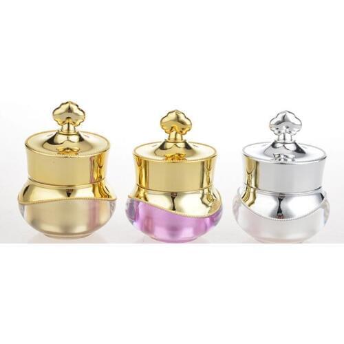 5g Empty Cosmetic Pack Eye Cream jar Travel Cream jar Crystal Acrylic Cream bottle with UV Crown Cap Refillable Bottle LX5250