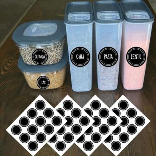 60pcs Round Shape Label Stickers Mark Spice Jar Stickers for Crafters Home Cooks Spice Bottles Labels