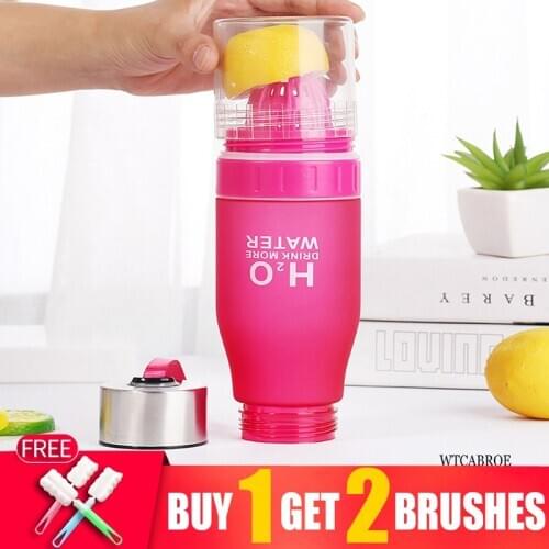 650ml My Sport Kids Infuser Water Drinking Bottle Fruit Lemon For Children Water Creative Cup Tea Plastic H20 Drink More Bottles