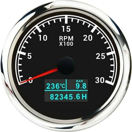 85MM 3-in-1 Multi-Function Tachometer Pressure Gauge Tachometer Water Temperature for Cars and Boats