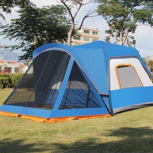 Alltel New Arrival Double Layer One Hall One Bedroom 5 Person Use Ultralarge Waterproof Iron Pole Automatic Camping Tent