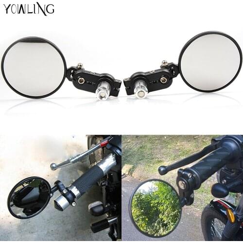 7/8" Universal Round Motorbike Motorcycle Handle Bar End Rearview Side Mirrors for Suzuki DR 200 250 DRZ DR350 350 400 650 DR650