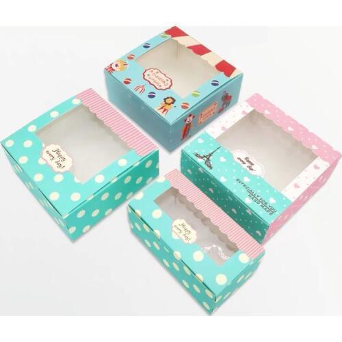 2020 New Arrival Craft Paper Cake Box Packaging 2/4/6 cupcakes boxes Wedding/Birthday home party pastry gift boxes 5pcs
