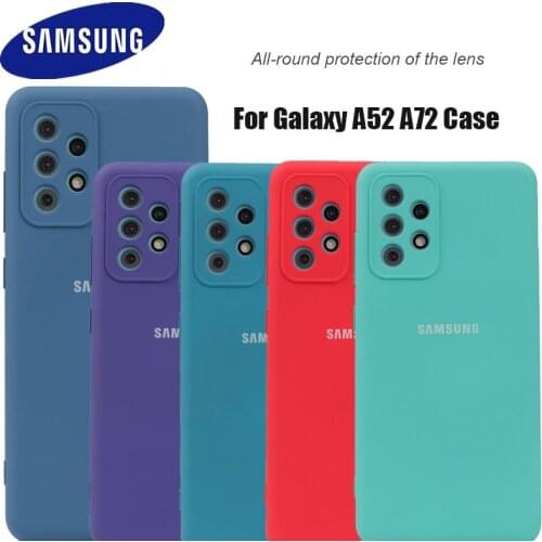 Samsung Galaxy A52 5G 4G Case Silky Silicone Cover Soft-Touch Back Protective Housing Original Liquid Silicone For A72 4G 5G