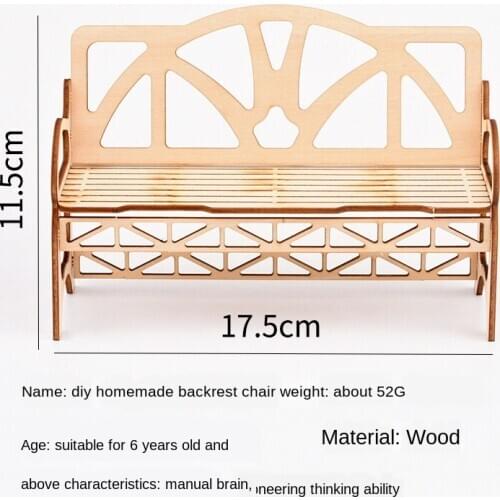 Diy Handmade Wooden Backrest Chair, 3D Three-dimensional Puzzle Toy Model, Puzzle Creative Decompression Gift P298