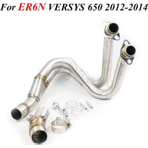 For Kawasaki ER6N VERSYS 650 2012-2014 Slip on Racing Motorcycle Exhaust Front Middle Link Pipe Mid Escape Moto Bike Motorcross