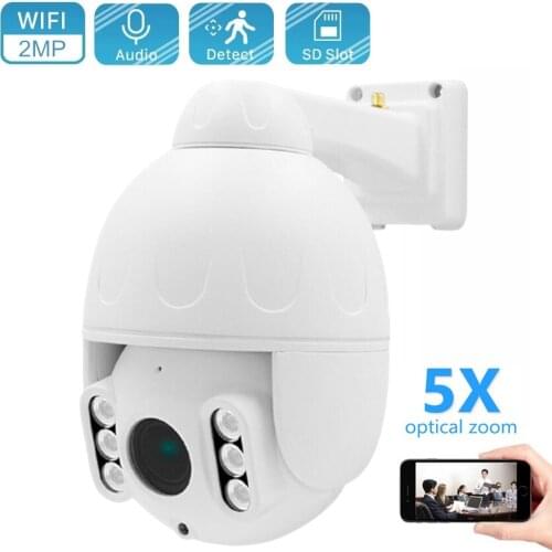 HD PTZ Wifi IP Camera 1080P 5X Optical Zoom Wireless Security CCTV Camera 2MP Two Way Audio Onvif Metal Dome CCTV Surveillance