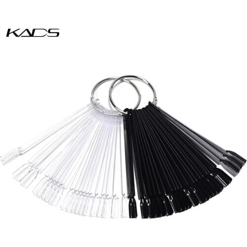 KADS 50tips/pack Natural Plastic Flase Nail Art Tips Stick Display Practice Fan Board & Nail Art Display Transparent Clear