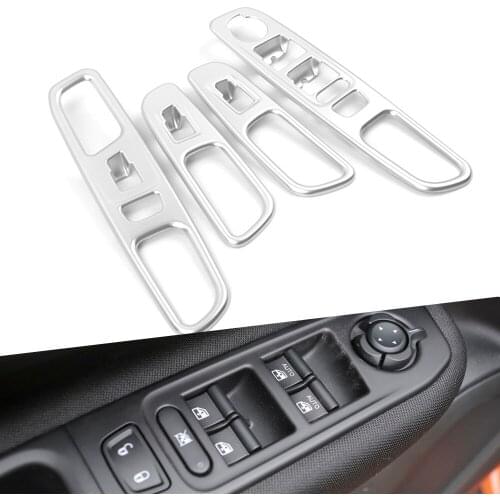 ABS Chrome For Jeep Renegade Window Switch Armrest Trim Cover Trim Sticker 2016-2019 Decoration Accessories