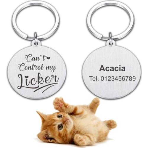 Pet Dog Tag Puppy Cat Kitten Dogs Collar Accessories Dog Name Message Tag Customized Stainless Steel ID Tag Personalized