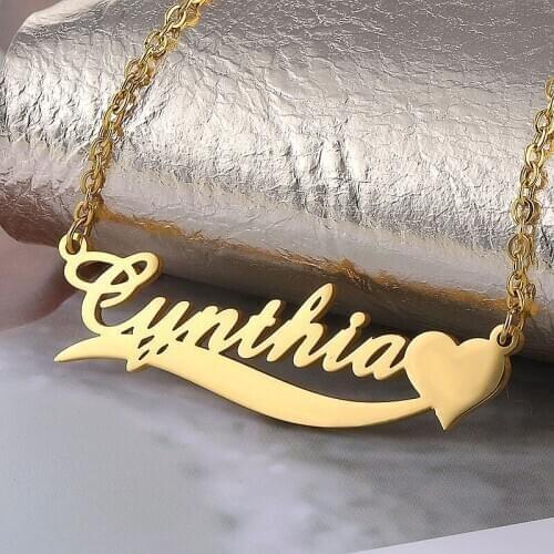 Personalized Name Necklace, Love And Pattern Design, Stainless Steel Jewelry, Custom Necklaces, Necklace Women, Customized Gift