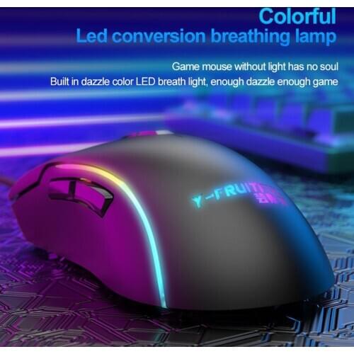 Computer 7 Button USB Wired Gaming Mouse Comfortable 7200DPI Ergonomic Optical Game Mice RGB Backlit Pro Gamer for PC Laptop