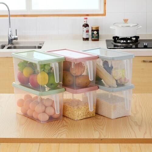 Refrigerator Storage Box Rectangular Drawer Egg Box Food Freezer Box Kitchen Storage Fresh-keeping Plastic Storage Box