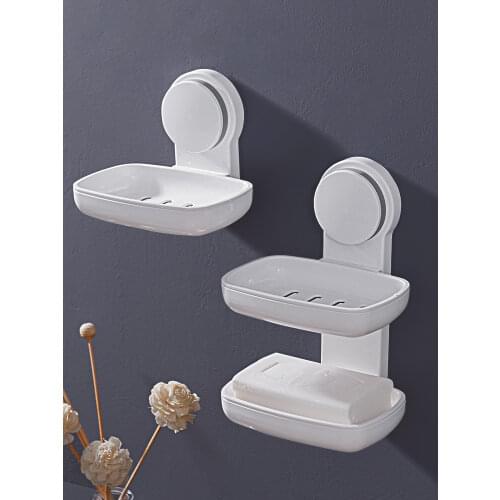 Fat Soap Box Punch-Free Wall Hanging Draining Ideas Bathroom Suction Cup Soap Holder Soap Box Soap Rack Soap Box Soap Box