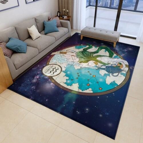 Twelve Constellation Aquarius Area Rug Flannel Rug Baby Family Living Room Bedroom Decoration Fashion Mat Modern 2020 Rug