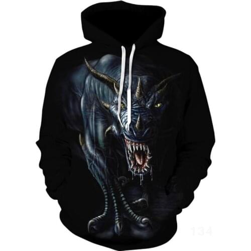 Mens 2021 Mens Hooded Sweatshirt Funny Skull 3D Printing Hoodie Clothing Pullover Boy Streetwear