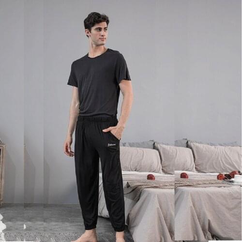 Plus Size xxxl Men Pajama Sets Home Wear Couple Sleepwear Set Modal Cotton Pajamas Man Soft Lounge Sleep Home Clothes Long Pants