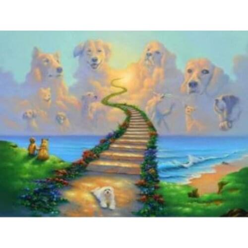 5D Diy Diamond Painting Cross Ctitch Kits Diamond Mosaic Embroidery Paradise Dog Home Decoration Gifts GJ564