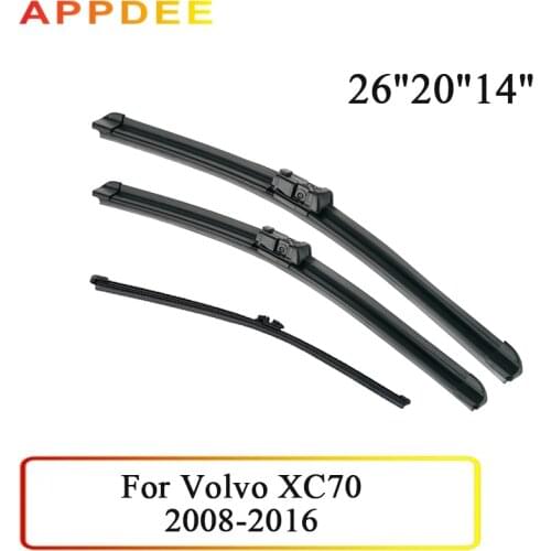APPDEE Wiper Front & Rear Wiper Blades Set For Volvo XC70 2008-2016 Windshield Windscreen 26"+20"+14"