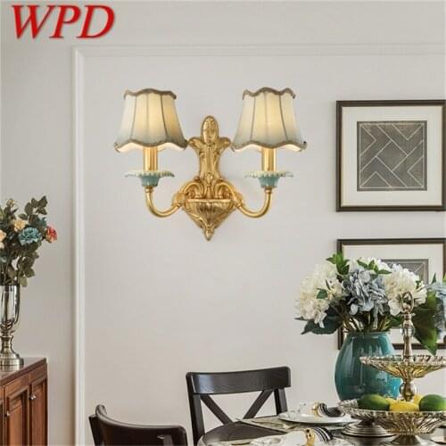 WPD Copper Wall Lamp Sconce Modern Luxury Design Ceramic Light Indoor For Home Bedroom Corridor