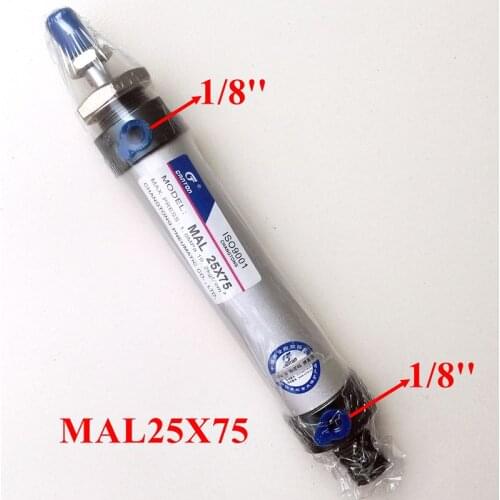 Single Rod Cylinder MAL25X75 Bore 25mm Stroke 75mm Aluminum Aolly Air Cylinder