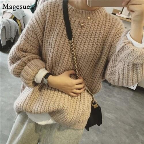 Autumn Winter Korean Vintage Sweater Women Jumper Knitted Pullover Women Sweater Loose Plus Size Woman Sweaters Pull Femme 11629