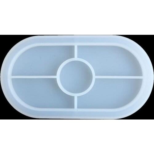 Oval Silicone Coaster Mold Flexible Handicraft Tray Epoxy Resin Casting Molds Concrete Plaster Mold Personalized DIY Craft Tools