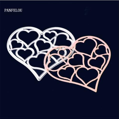 PANFELOU Metal craft Romantic heart paper die cutting dies for Scrapbooking/DIY Easter wedding cards Hand account