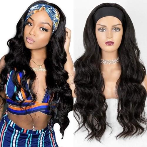 Headband Wigs for Black Women Body Wave Human Hair Wigs Brazilian Virgin Hair None Lace Front Wig Machine Made Wigs Headband Wig