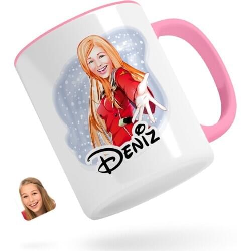 Personalized Women 'S Caricature Of Pink Mug Bardak-34
