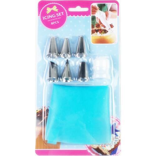 Cake Decorating Supplies BakingTools,6 stainless steel converter mouth and silica gel pastry bag