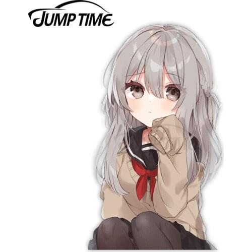 Jump Time 13cm x7.2cm Car Sticker Sexy Anime Girls Decals Funny Windshield Door Refrigerator Waterproof Vinyl Car Decor
